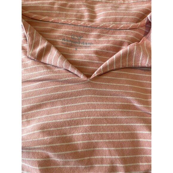 Vineyard Vines Sleeveless Pink & White Striped V-Neck Pullover Top, Size Small - Picture 4 of 4